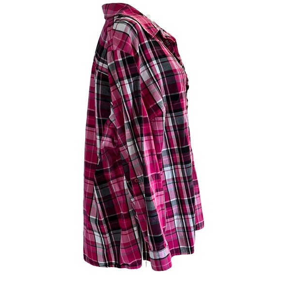 3 FOR $30 DEAL💥 Jones New York Pink Plaid Tunic Blouse Plus Size 3X - Picture 4 of 10